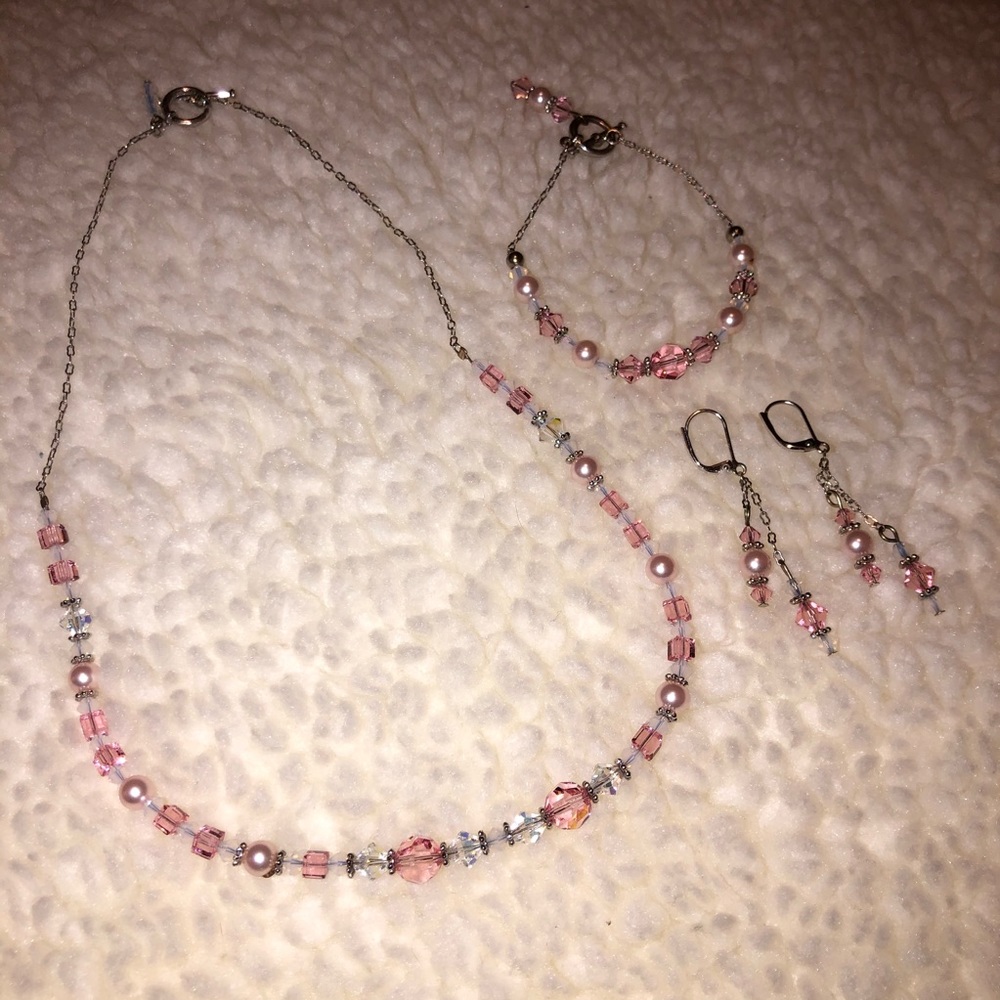 Touchstone Crystal by Swarovski Pink Jewelry Set